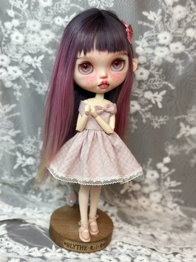 Elegant Pastel Pink Lace Dress for Blythe & ob24 Dolls – Delicate & Stylish - Image 8