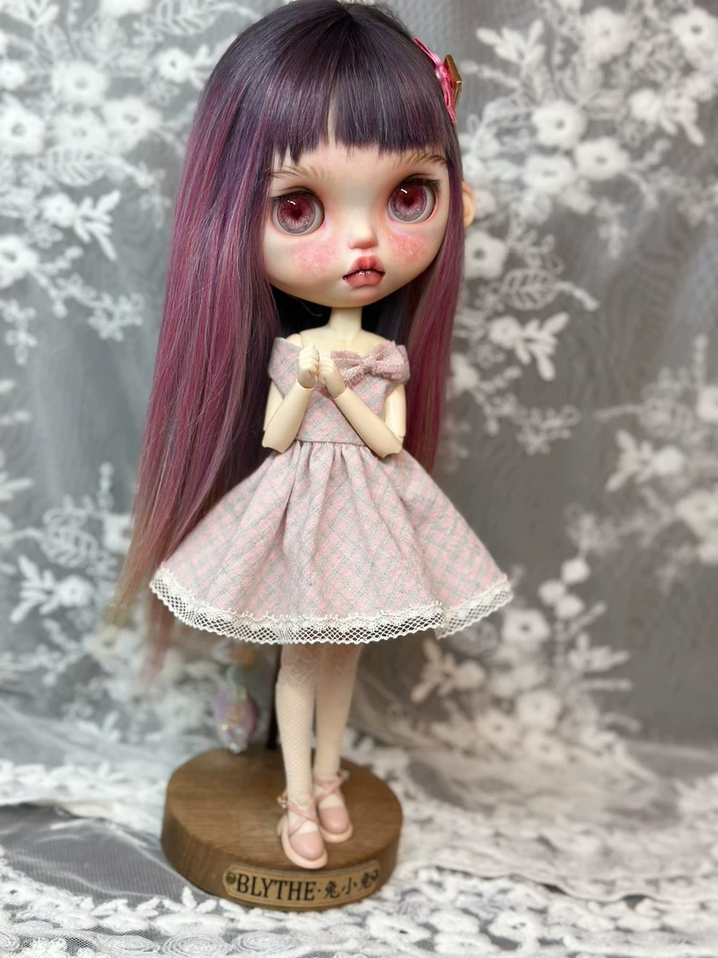 Elegant Pastel Pink Lace Dress for Blythe & ob24 Dolls – Delicate & Stylish - Image 9