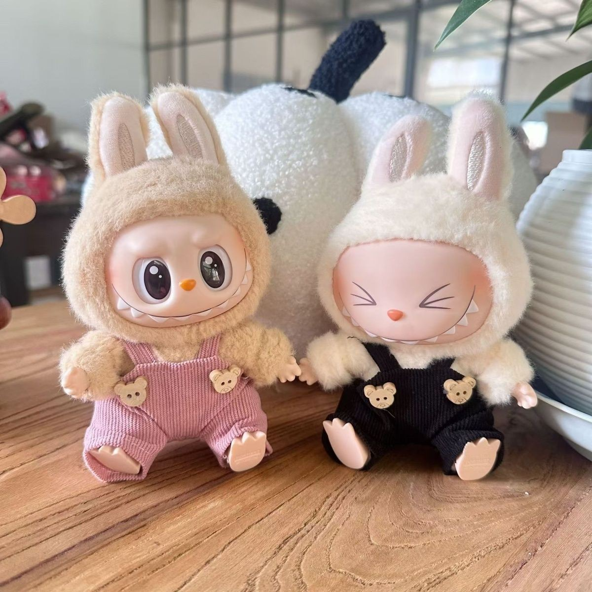 Adorable LABUBU Corduroy Overalls for Plush Toys – Vibrant Colors & Bear Buttons! - Image 2