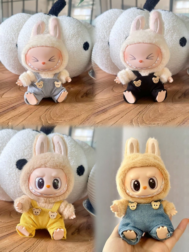 Adorable LABUBU Corduroy Overalls for Plush Toys – Vibrant Colors & Bear Buttons! - Image 3