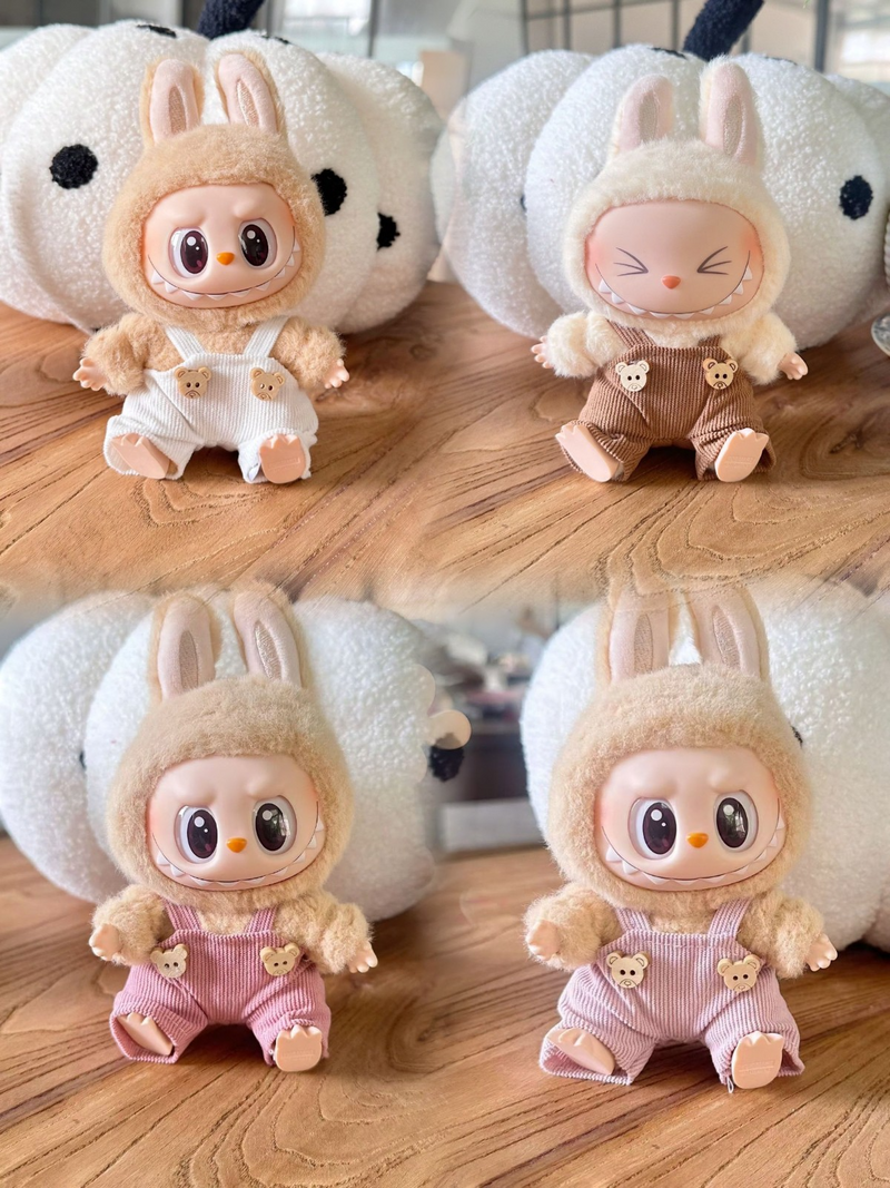 Adorable LABUBU Corduroy Overalls for Plush Toys – Vibrant Colors & Bear Buttons! - Image 4