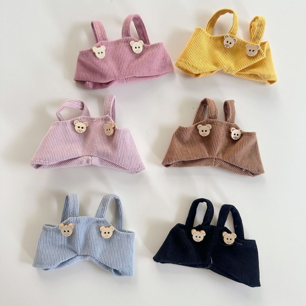 Adorable LABUBU Corduroy Overalls for Plush Toys – Vibrant Colors & Bear Buttons! - Image 5