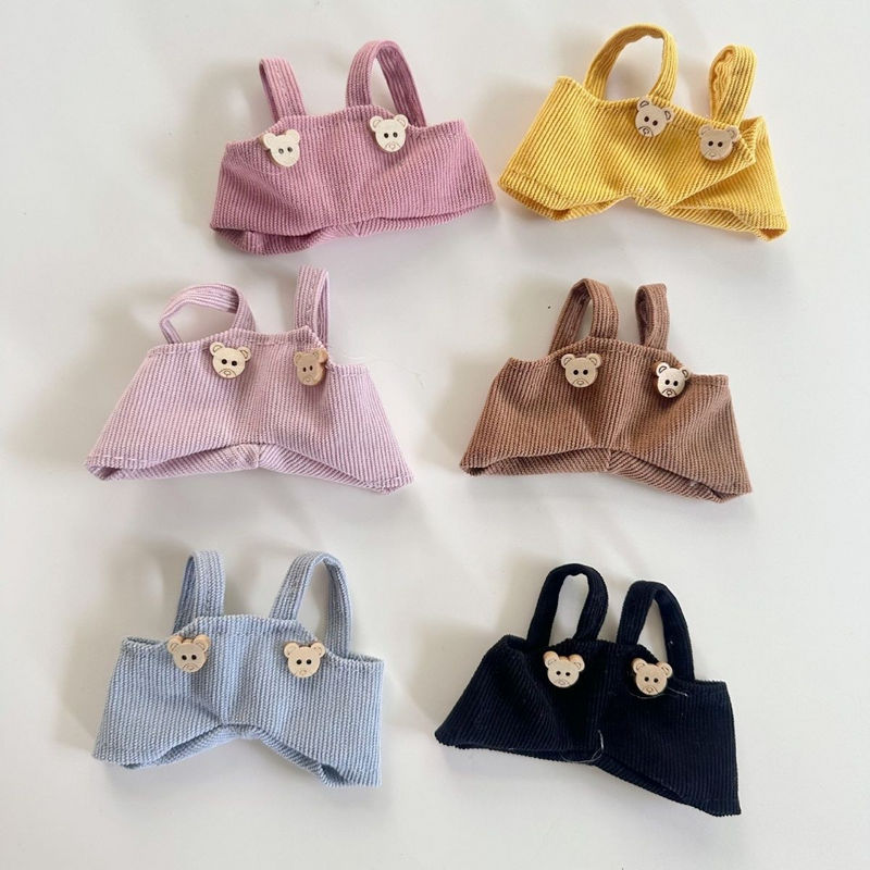 Adorable LABUBU Corduroy Overalls for Plush Toys – Vibrant Colors & Bear Buttons! - Image 5