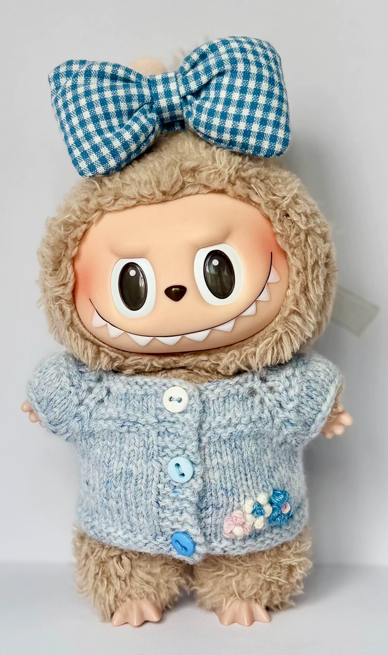 Handmade LABUBU Knit Cardigan Outfit with Adorable Bows – Soft Wool & Vibrant Colors - Image 2