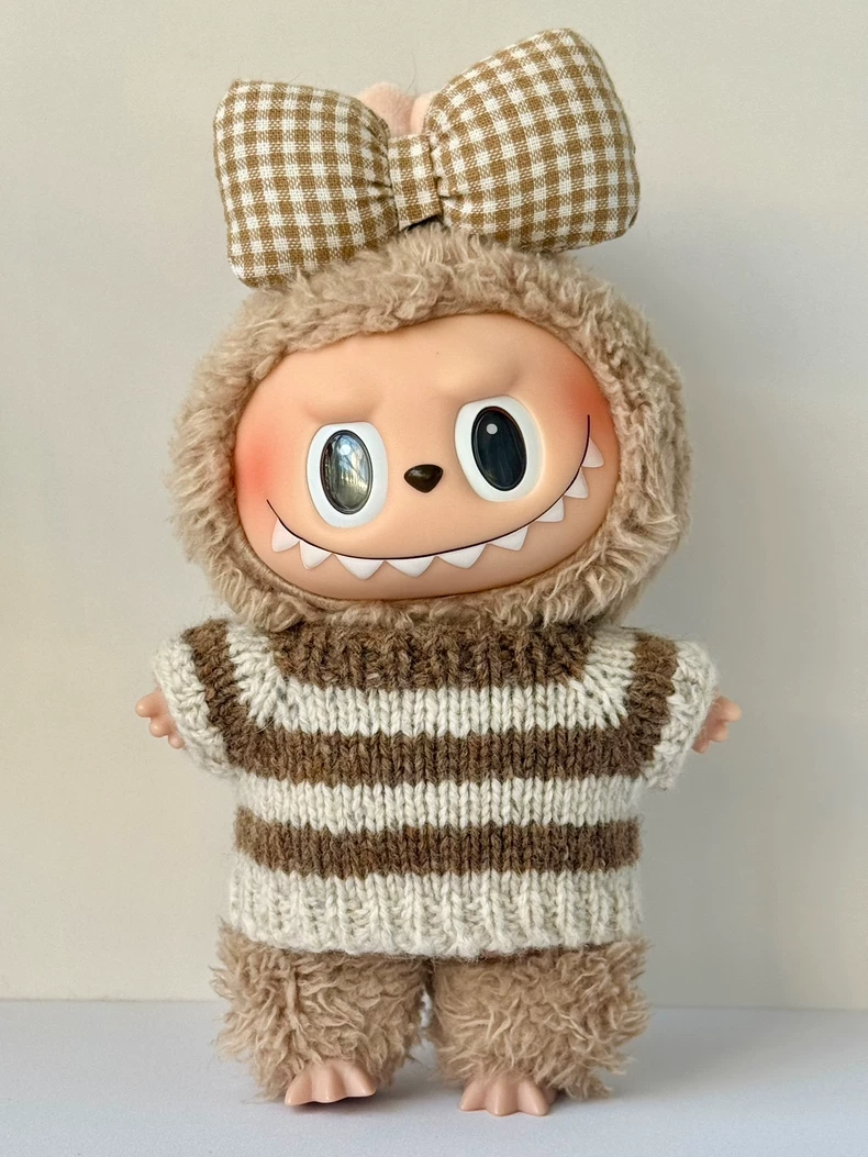 Handmade LABUBU Knit Cardigan Outfit with Adorable Bows – Soft Wool & Vibrant Colors - Image 8
