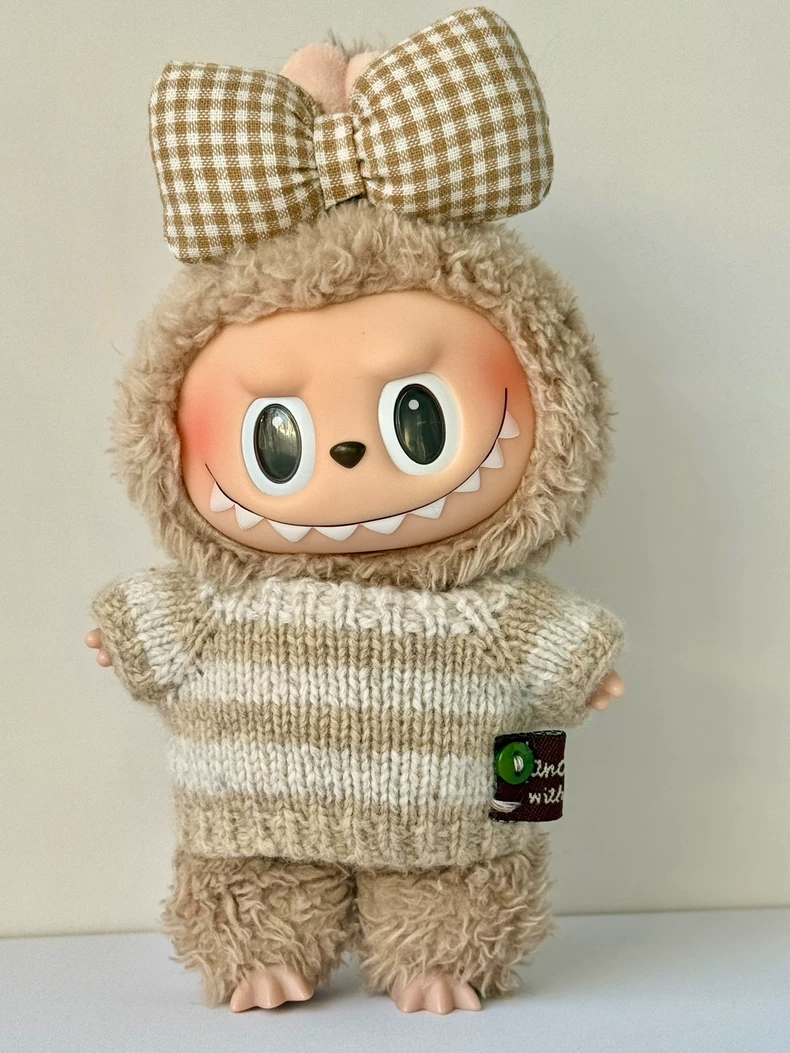 Handmade LABUBU Knit Cardigan Outfit with Adorable Bows – Soft Wool & Vibrant Colors - Image 9