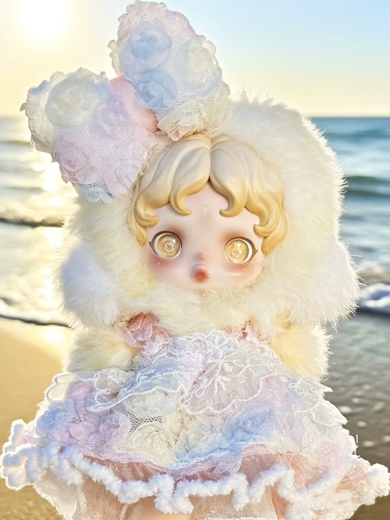 Whimsical Skullpanda Doll Outfit – Pastel Lace Magic for Collectors & Enthusiasts - Image 1