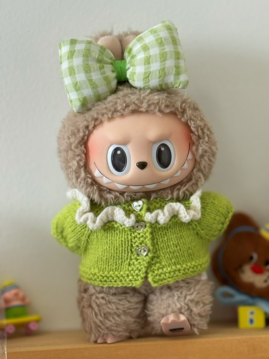 Handcrafted Labubu Doll Knitwear – Vibrant Outfits with Bows & Bags, Soft & Luxurious - Image 1