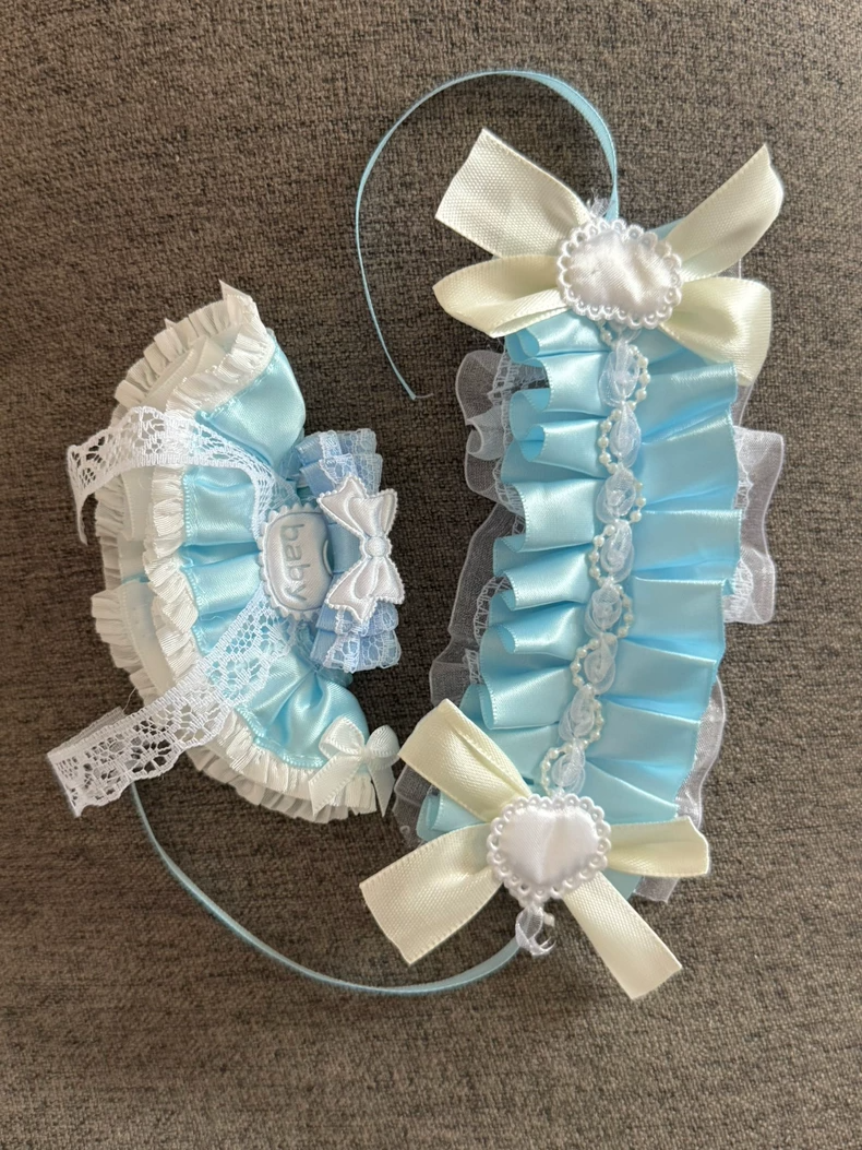 Whimsical Skullpanda Doll Outfit: Elegant Lace Dress with Bows & Pastel Hues for Collectors - Image 4