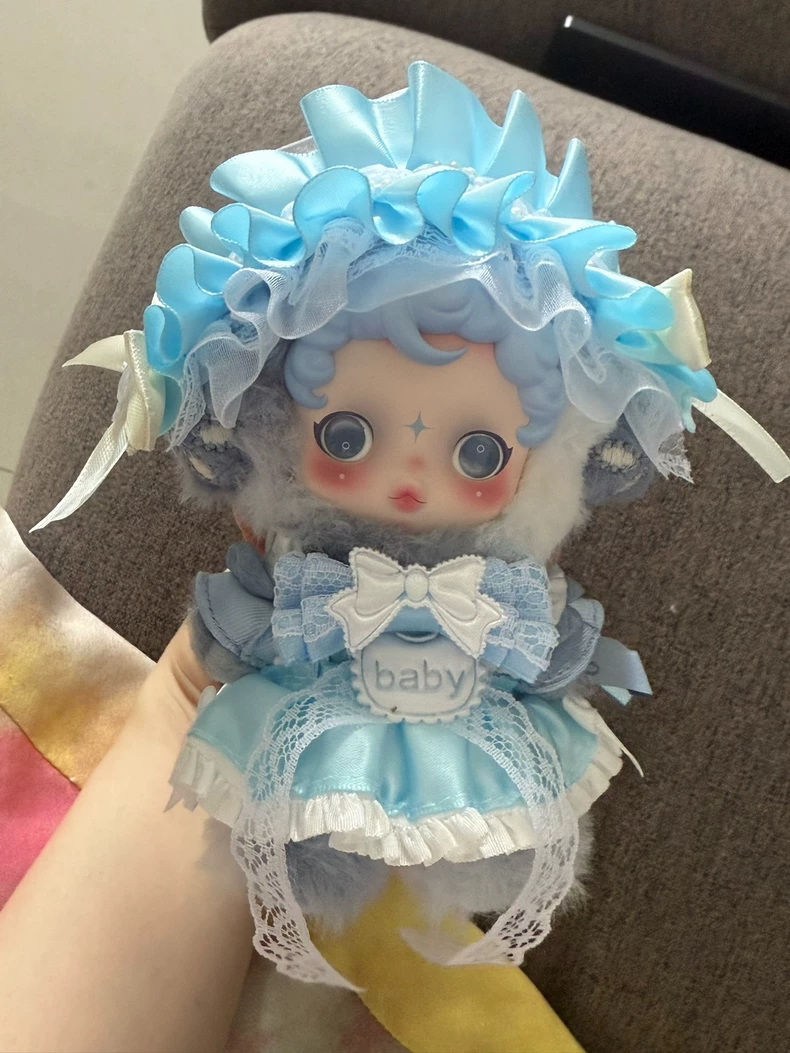 Whimsical Skullpanda Doll Outfit: Elegant Lace Dress with Bows & Pastel Hues for Collectors - Image 5