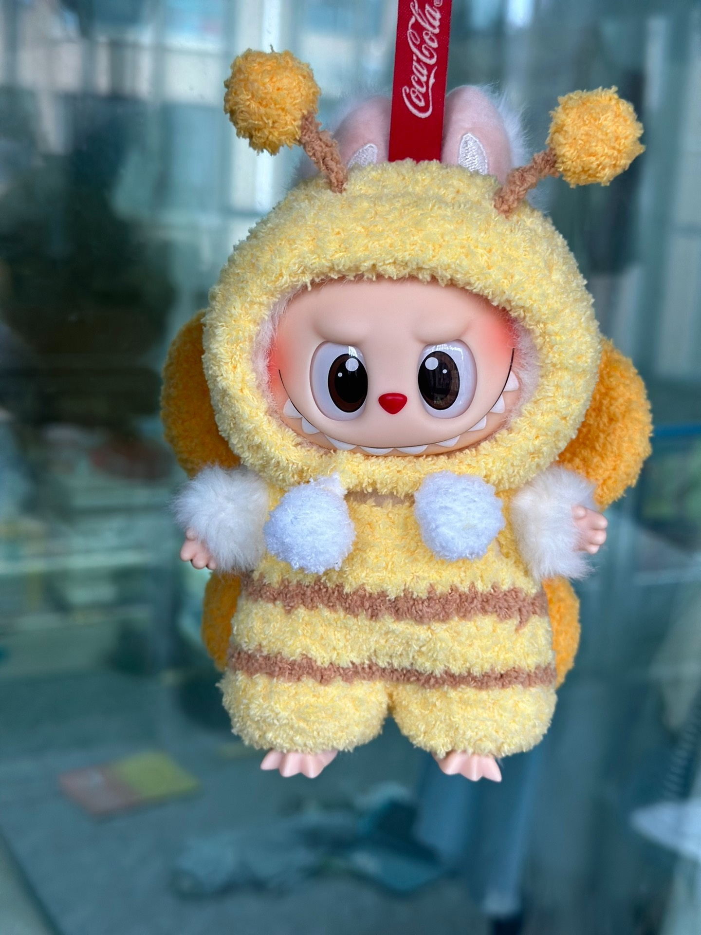 POPMART Labubu Bee Outfit: Plush Hat, Suspenders & Wings for 1st & 3rd Gen – Vibrant Collectible Fashion - Image 1