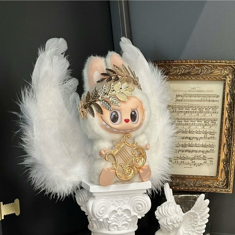 Premium Labubu Angel Outfit: Celestial Wings, Harp & Crown for High-End Doll Collectors - Image 1