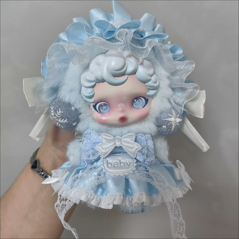 Enchanted Winter Lace Doll Outfit – Whimsical Pastel Skullpanda Fashion for Collectors - Image 5