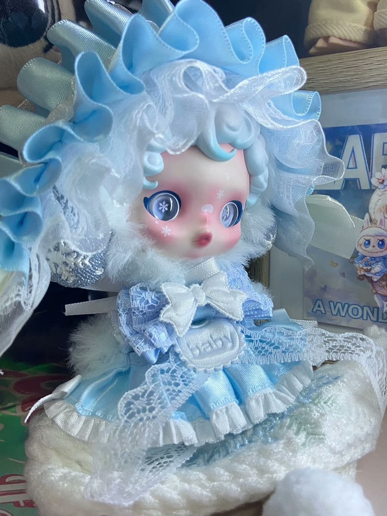 Enchanted Winter Lace Doll Outfit – Whimsical Pastel Skullpanda Fashion for Collectors - Image 6