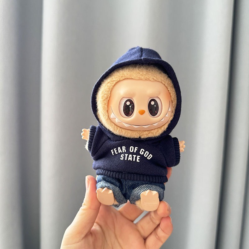Stylish LABUBU Doll Hoodie & Denim Shorts Set - 3 Vibrant Colors, Premium Comfort & Chic Design - Image 1