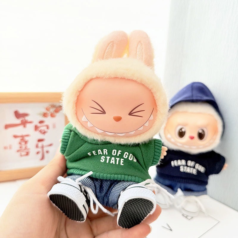 Stylish LABUBU Doll Hoodie & Denim Shorts Set - 3 Vibrant Colors, Premium Comfort & Chic Design - Image 4