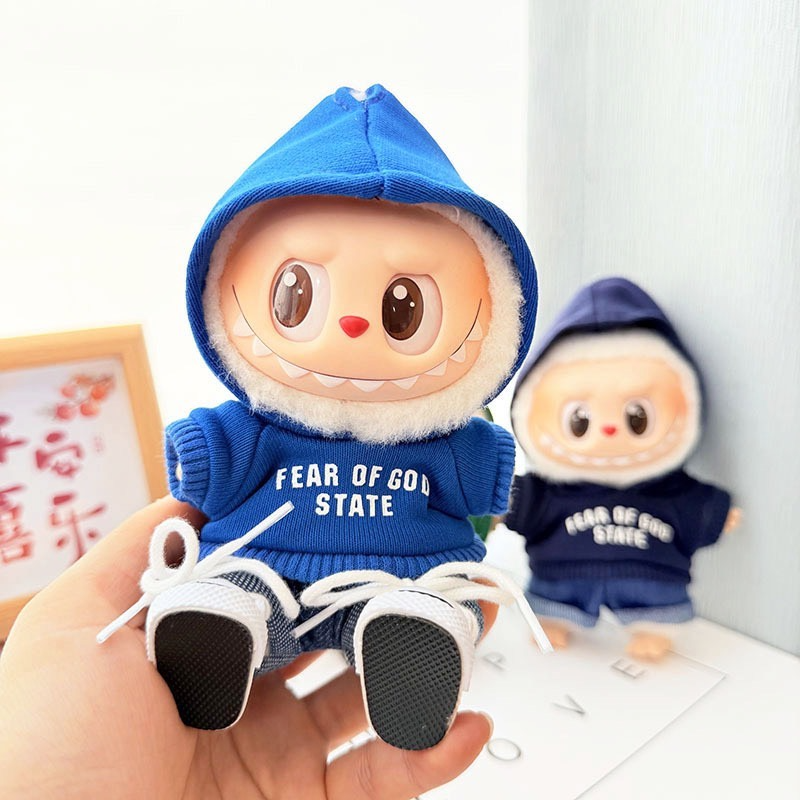 Stylish LABUBU Doll Hoodie & Denim Shorts Set - 3 Vibrant Colors, Premium Comfort & Chic Design - Image 5