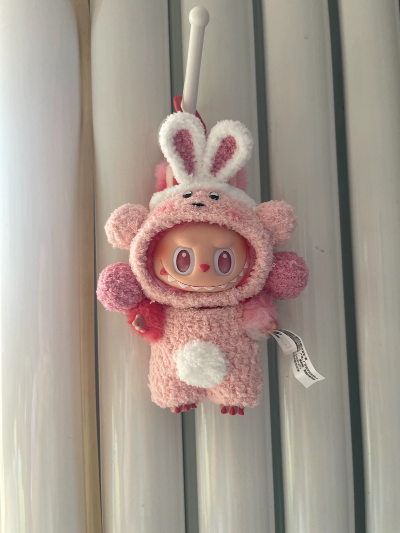 Adorable Pink Plush Labubu Doll Outfit – Soft, Cuddly & Stylish Collectible Accessory - Image 1
