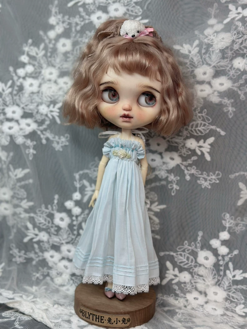 Exquisite Pastel Blue Blythe Doll Dress – Handcrafted Elegance for ob24 Dolls - Image 5