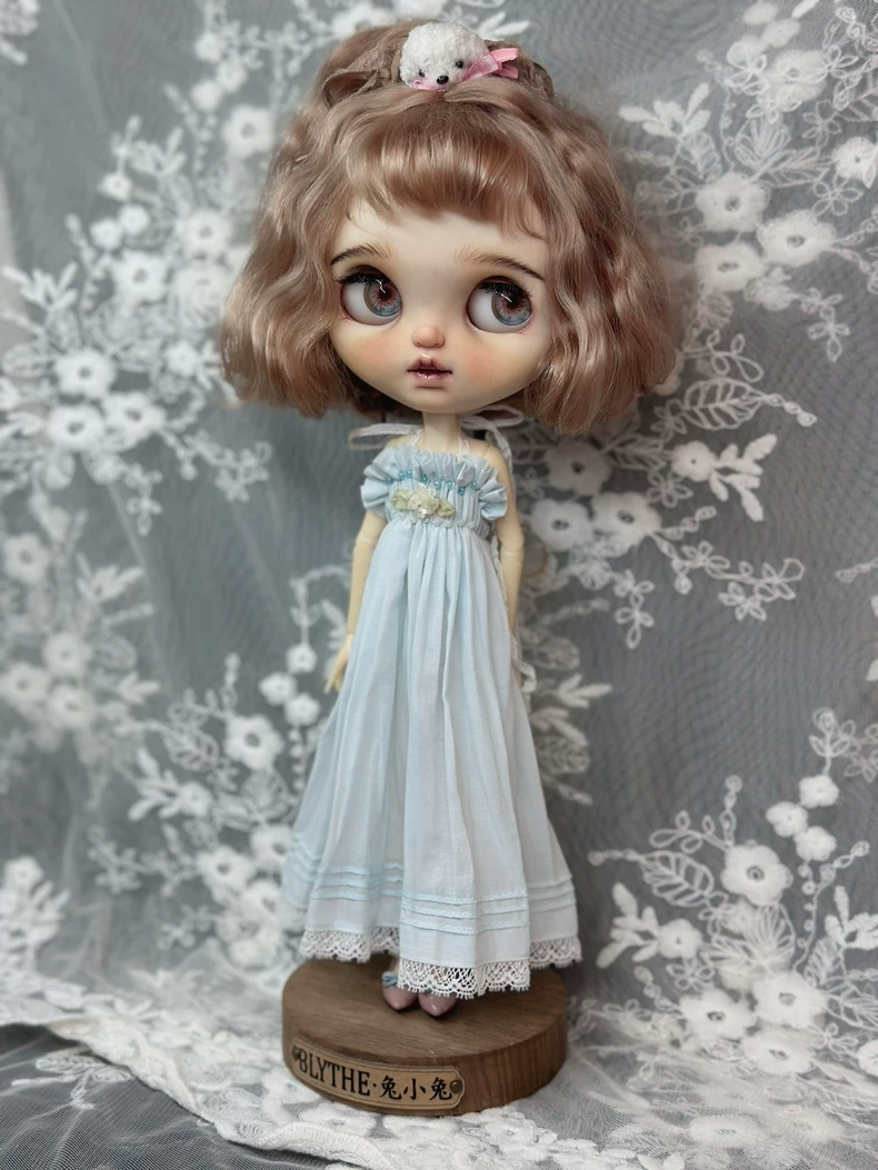 Exquisite Pastel Blue Blythe Doll Dress – Handcrafted Elegance for ob24 Dolls - Image 7