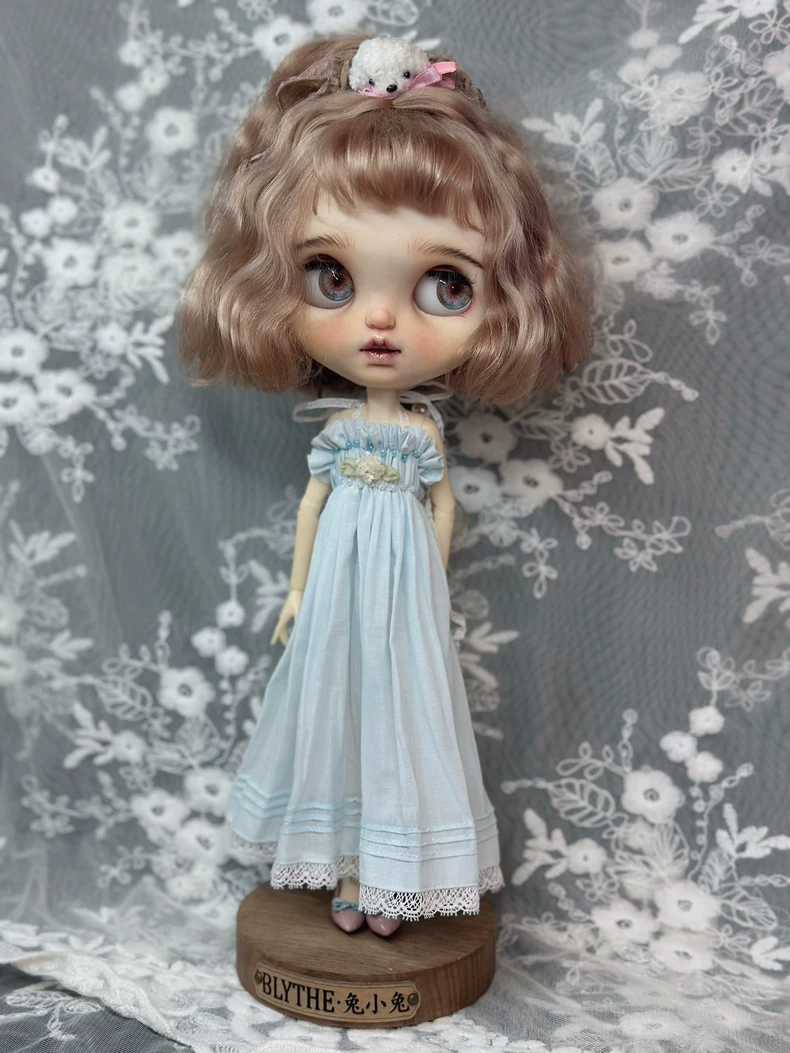 Exquisite Pastel Blue Blythe Doll Dress – Handcrafted Elegance for ob24 Dolls - Image 9