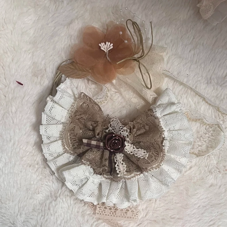 Skullpanda Elegant Lace & Faux Fur Outfit – Whimsical, Durable, & Collector’s Dream - Image 3