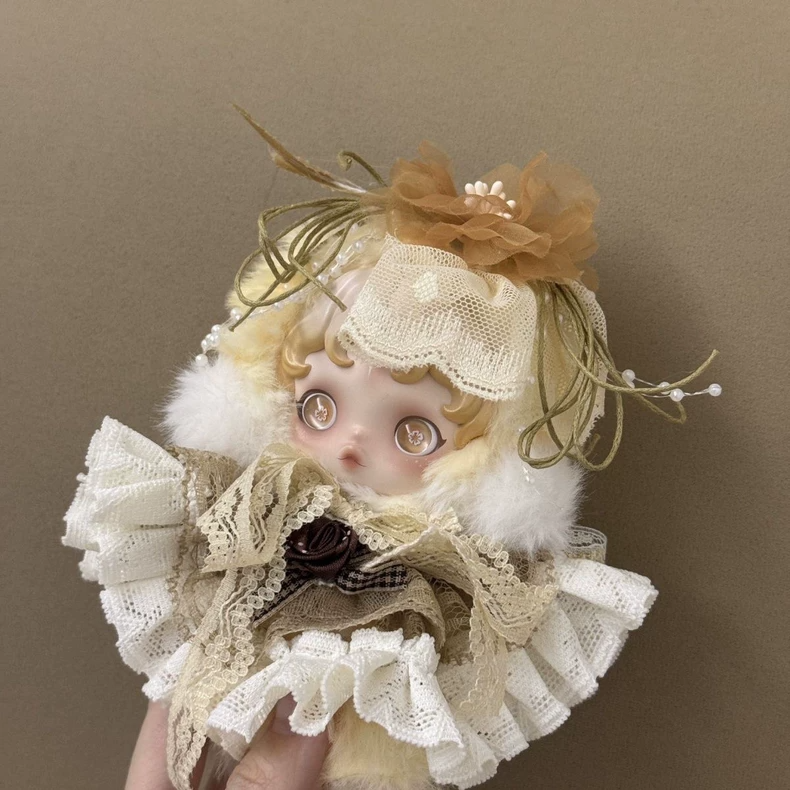 Skullpanda Elegant Lace & Faux Fur Outfit – Whimsical, Durable, & Collector’s Dream - Image 4