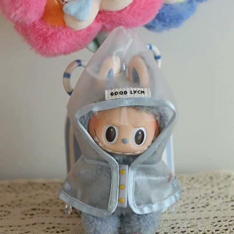 Charming Transparent Labubu Doll Raincoat – Vibrant Yellow Buttons & Durable PVC - Image 7