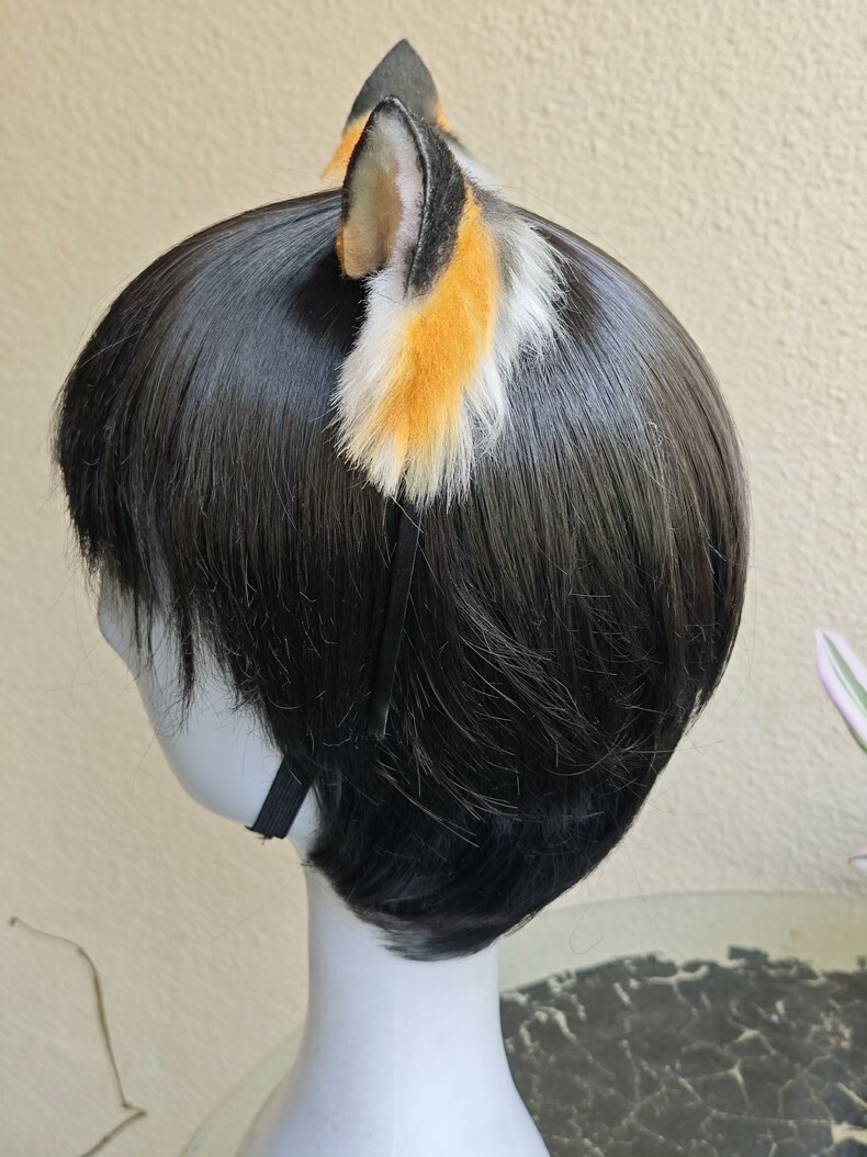 Handmade Calico Cat Ears – Plush & Realistic Cosplay - Image 6