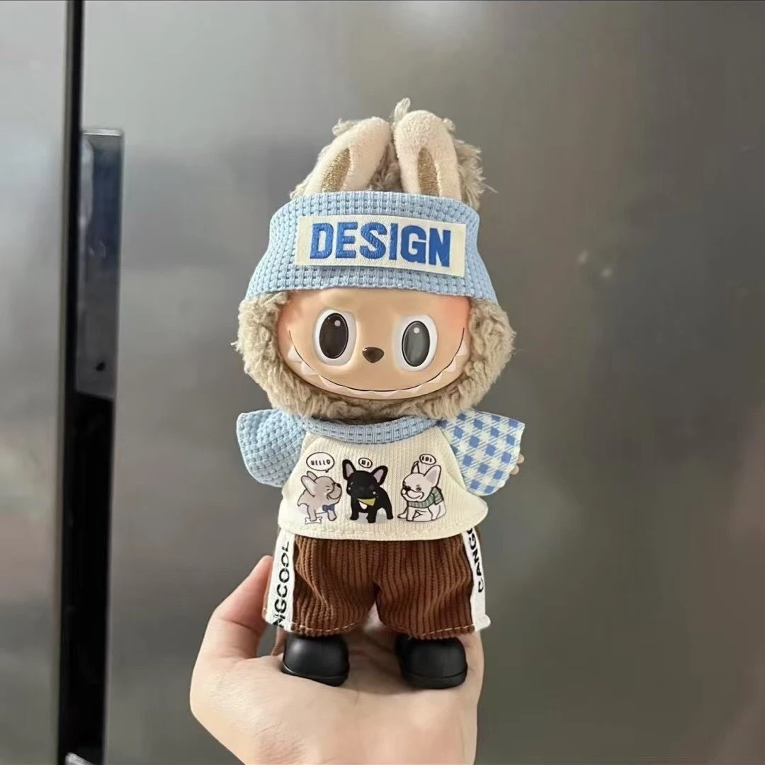 Stylish LABUBU 17cm Doll Outfit: Playful Hat & Top Set, Free Shipping, 48-Hour Delivery - Image 1