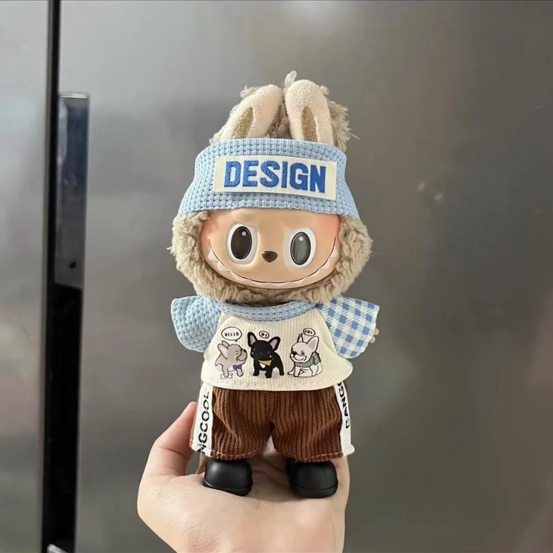 Stylish LABUBU 17cm Doll Outfit: Playful Hat & Top Set, Free Shipping, 48-Hour Delivery - Image 1