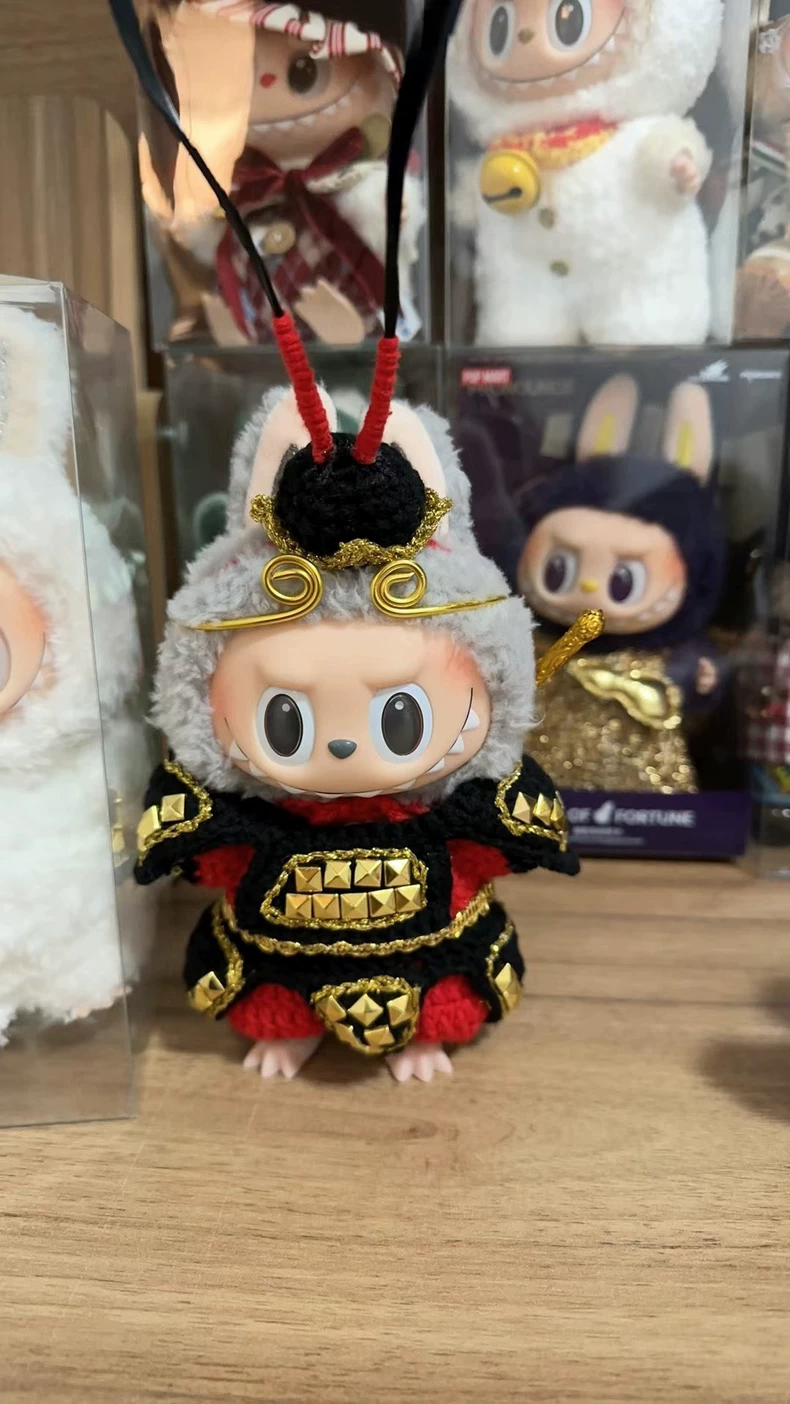 Legendary Sun Wukong Labubu Plush Costume: Black & Gold War King Outfit for Dynamic Play & Collectible Fun - Image 1