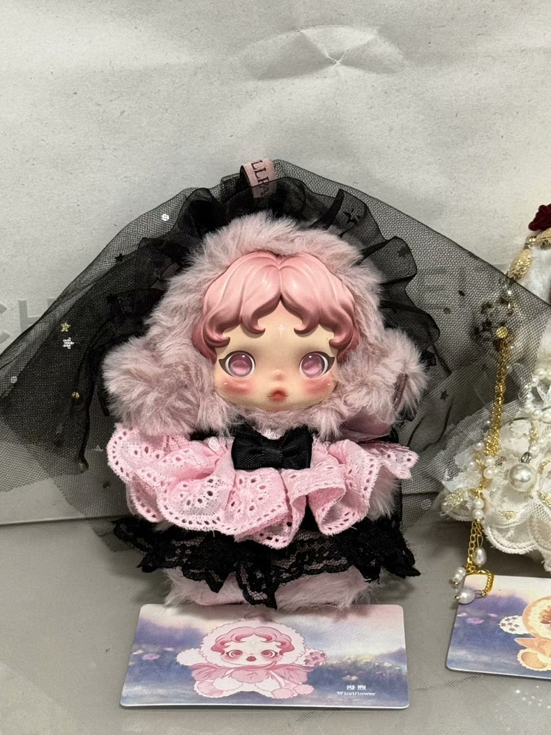 Gothic Lolita Skullpanda Outfit: Black & Pink Lace Doll Attire with Detachable Accessories - Image 1