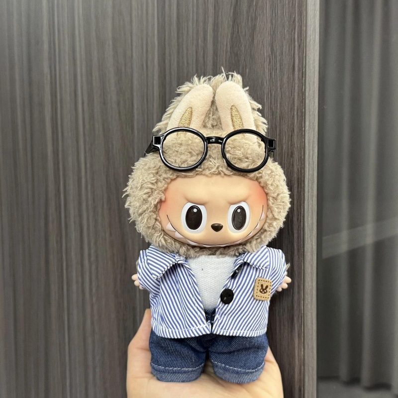 Chic LABUBU Doll Outfit – Denim & Striped Blue Shirt for Collectors | Adjustable & Durable - Image 4