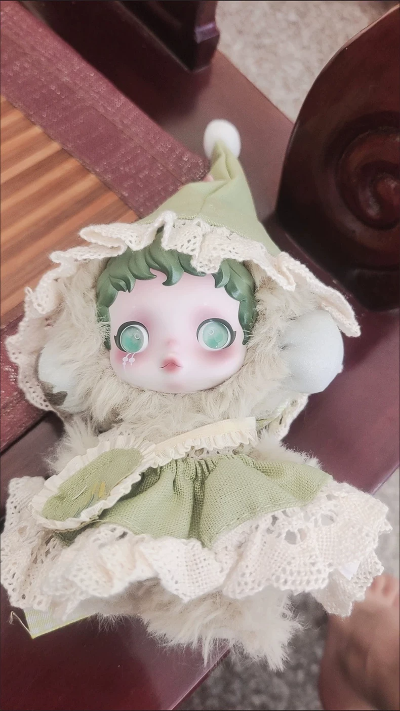 Elegant Pastel Skullpanda Doll Outfit: Lace & Cotton Collectible Ensemble - Image 7