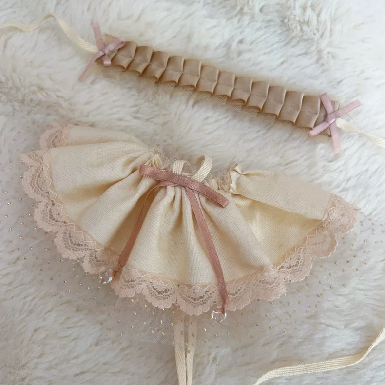 Elegant Skullpanda Doll Outfit: Pastel Headband & Flowing Skirt for Collectors - Image 2