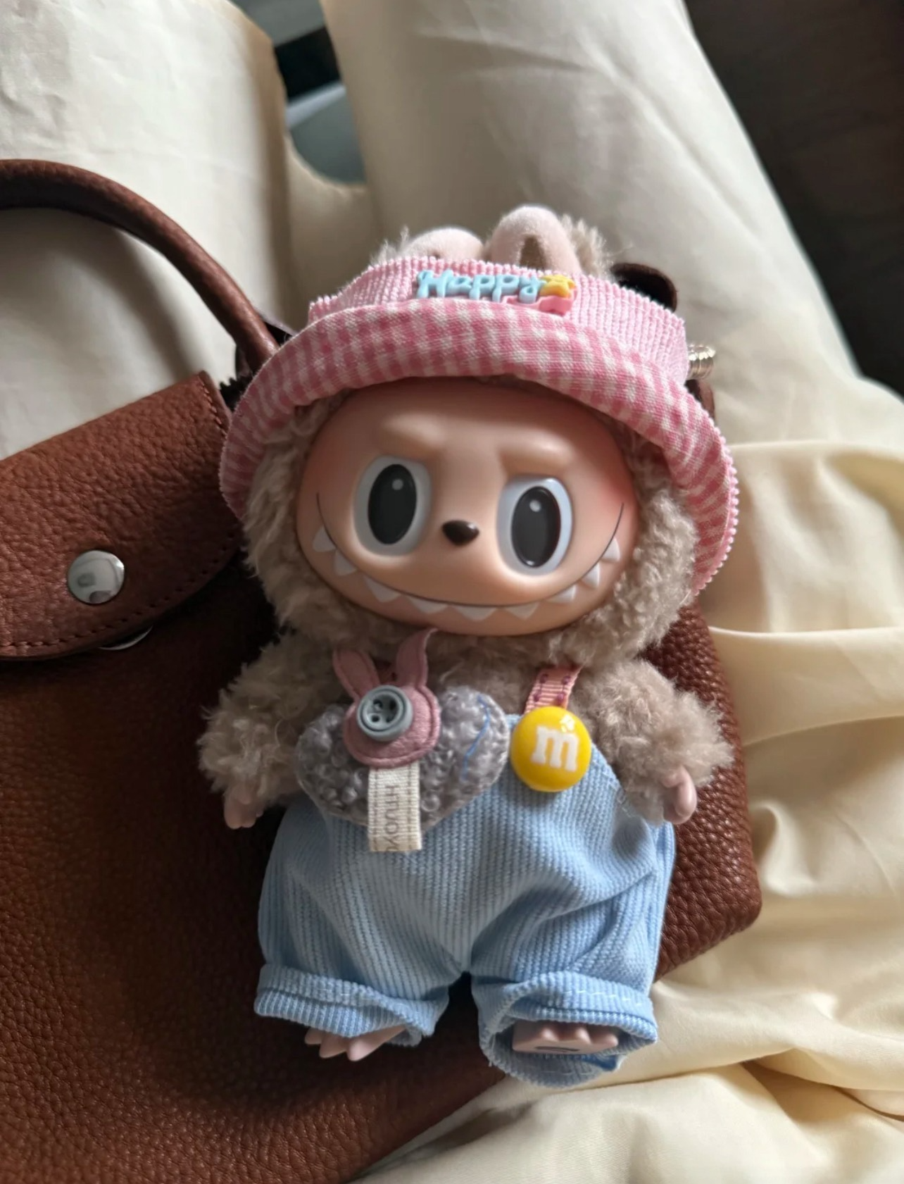 LABUBU Happy Camping Set: Cozy Doll Outfit with Adjustable Straps & Pastel Hues - Image 1