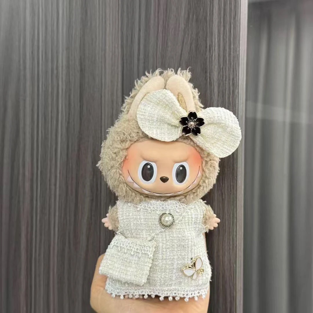Stylish LABUBU 17cm Doll Outfit - Black & White, Durable & Versatile for Generations 1 & 2 - Image 1