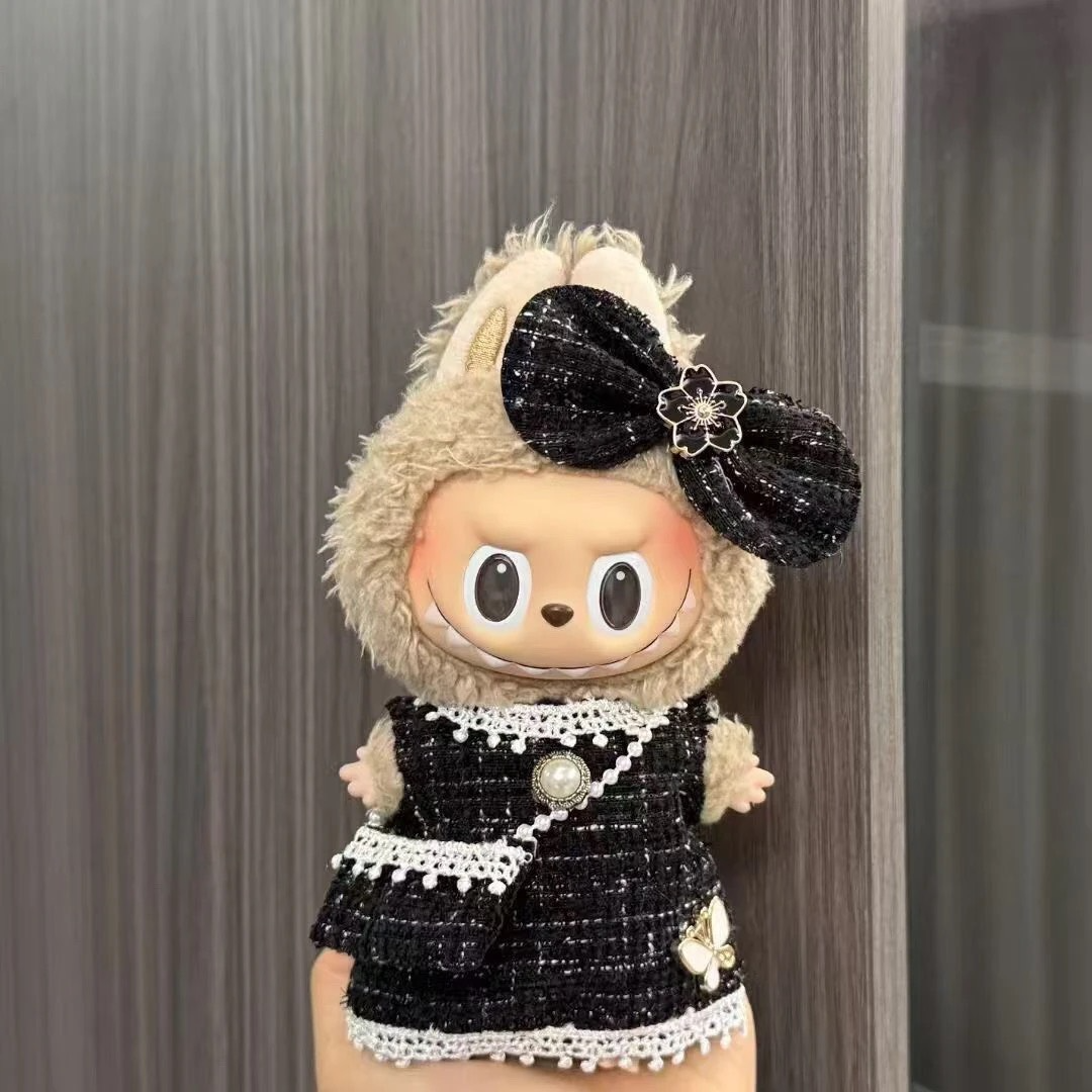Stylish LABUBU 17cm Doll Outfit - Black & White, Durable & Versatile for Generations 1 & 2 - Image 2
