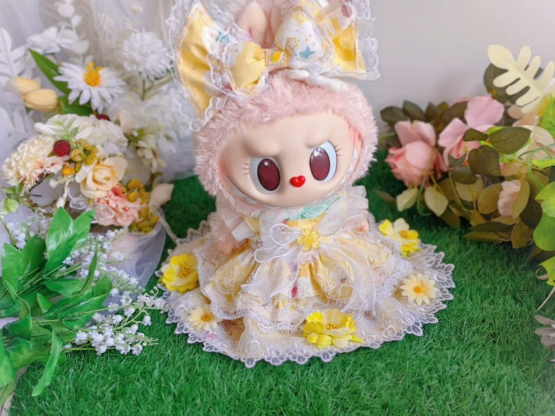 Whimsical Fairy Tale Garden Princess Dress – Enchanting Pastel Lace & Floral Design for Dolls - Image 1