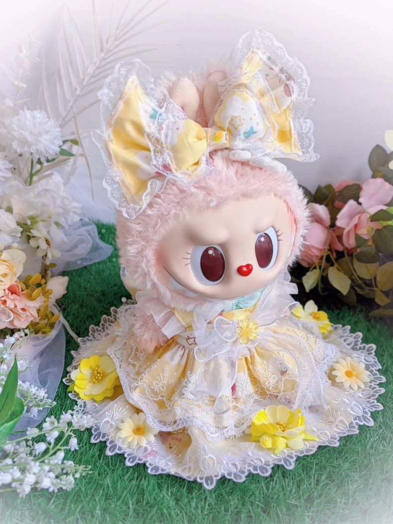 Whimsical Fairy Tale Garden Princess Dress – Enchanting Pastel Lace & Floral Design for Dolls - Image 2