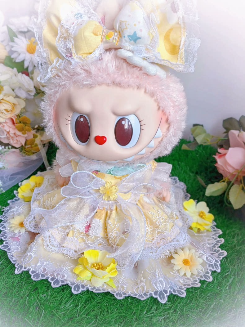 Whimsical Fairy Tale Garden Princess Dress – Enchanting Pastel Lace & Floral Design for Dolls - Image 3