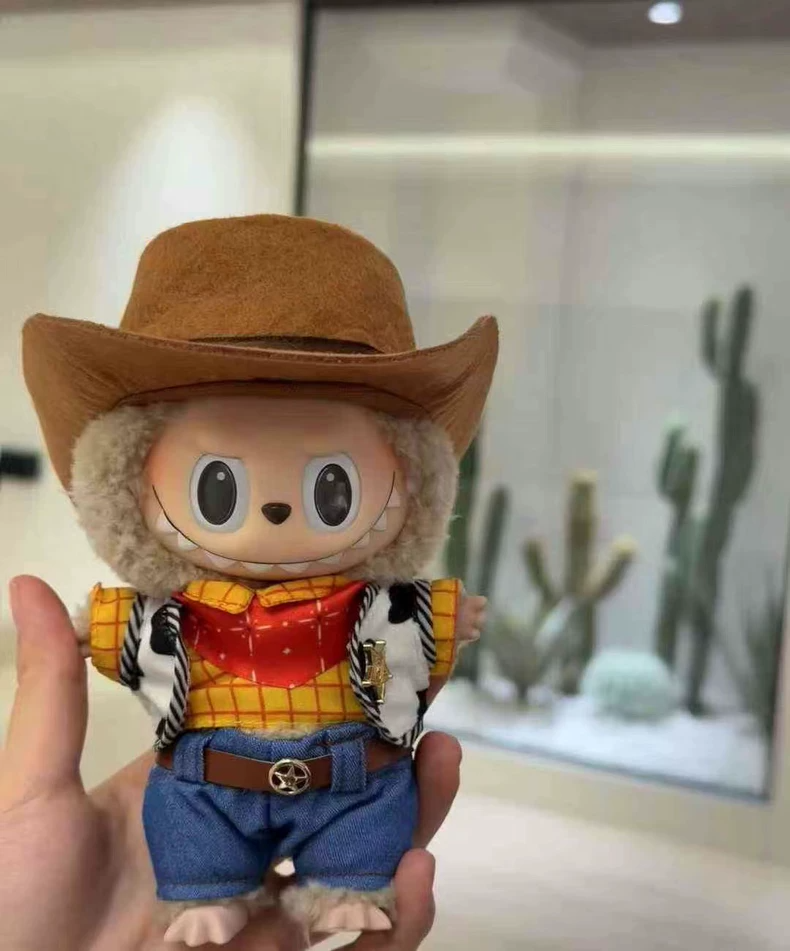 Vintage Cowboy Dress-Up Outfit: Woody & Buzz Inspired LABUBU Plush Costume for Kids - Image 2