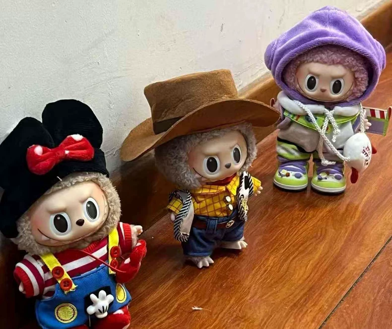 Vintage Cowboy Dress-Up Outfit: Woody & Buzz Inspired LABUBU Plush Costume for Kids - Image 8