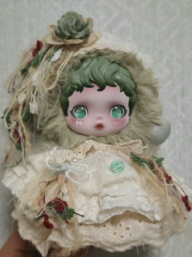 Whimsical Fairy Tale Doll Outfit: Lace & Floral Elegance for Enchanted Collectors - Image 1