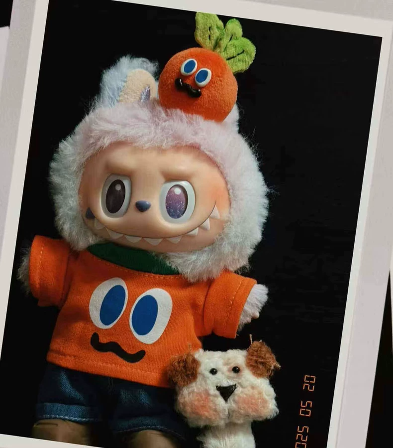 Whimsical Carrot-Themed Labubu Outfit – Playful Hoodie, Hat, Pants & Shoes for Collectors - Image 9