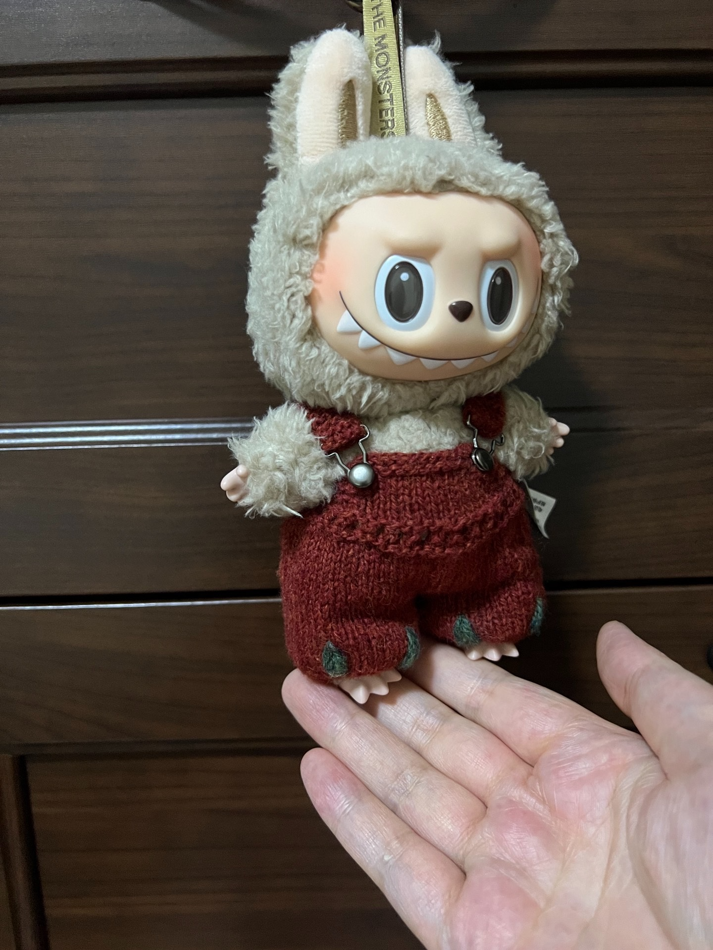 Handmade Red Knit Labubu Doll Outfit – Cozy & Playful Green Accents, Premium Collectible - Image 2
