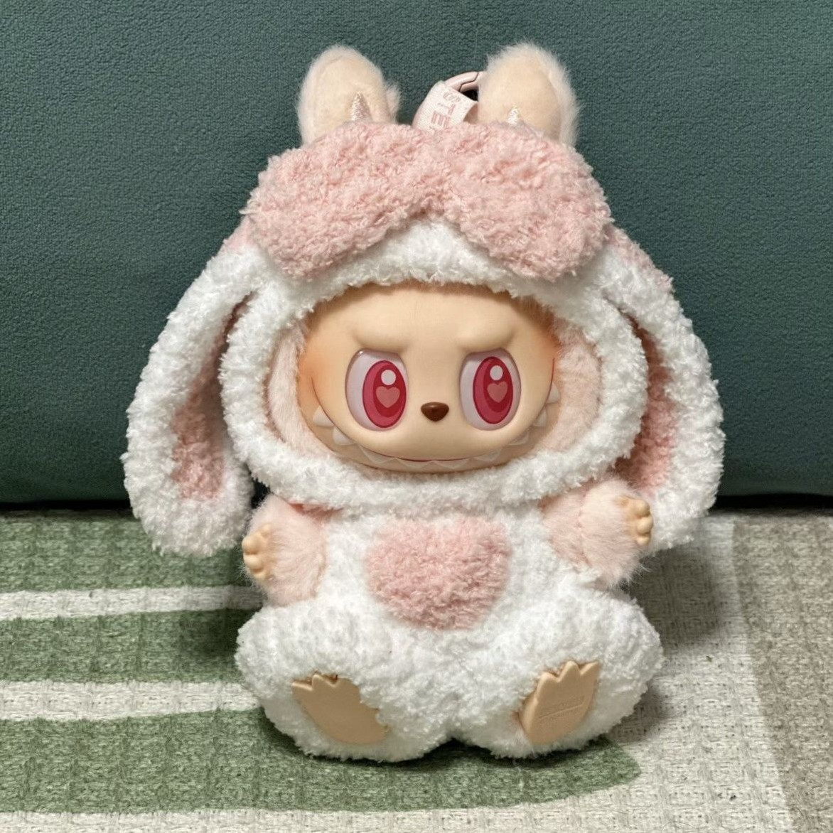 Adorable LABUBU Pink Bunny Outfit for 15cm Doll – Plush & Playful Collectible Costume - Image 2