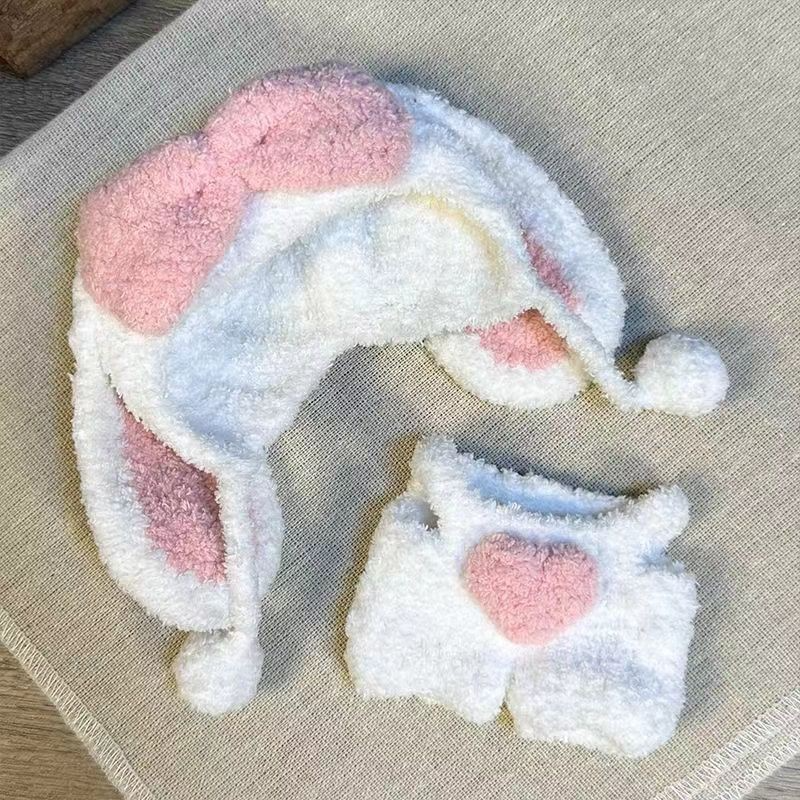 Adorable LABUBU Pink Bunny Outfit for 15cm Doll – Plush & Playful Collectible Costume - Image 3