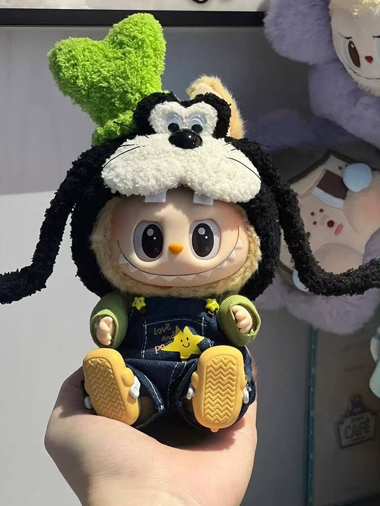 Adorable Labubu Doll Outfit: Playful T-Shirt & Overalls Set for 17CM Collectible Dolls - Image 1